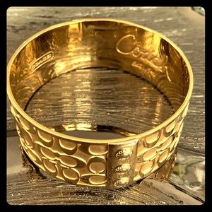 Coach Large Gold Bangle Classic C Bracelet